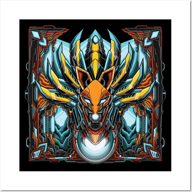 Mechanized Nine Tailed Fox Wall Art by IMBAKID